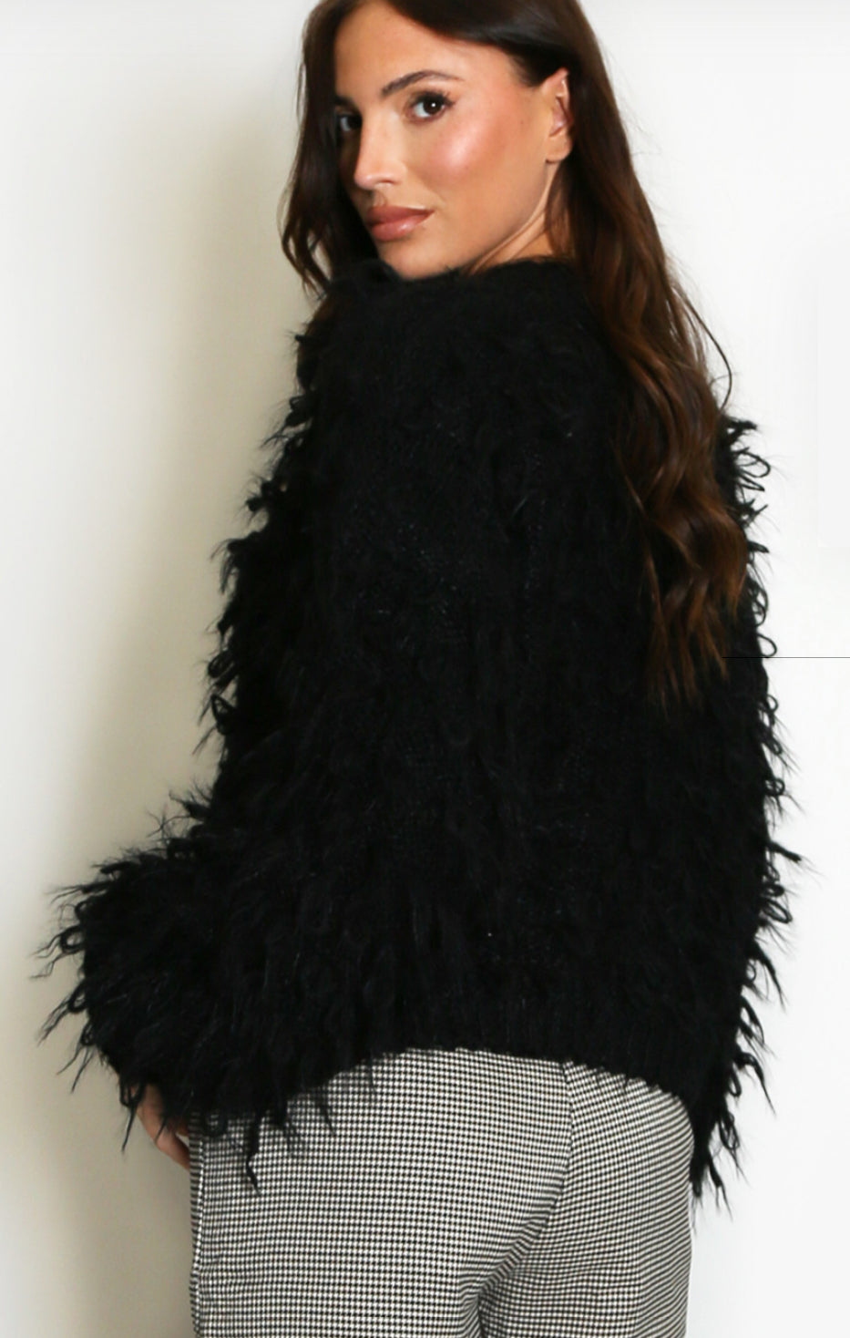 Soft Loop Knit Cardigan - Black