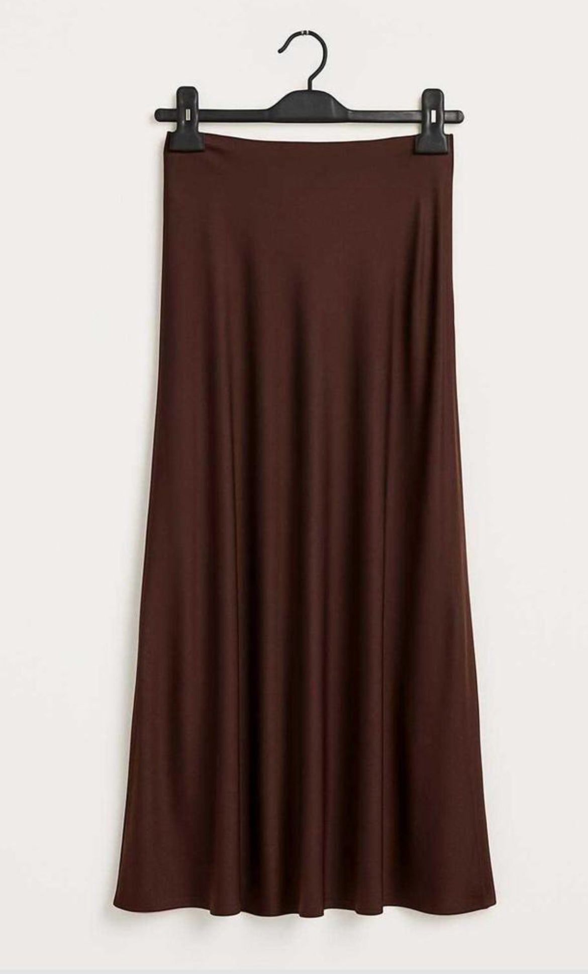 Satin Print Skirt - Chocolate