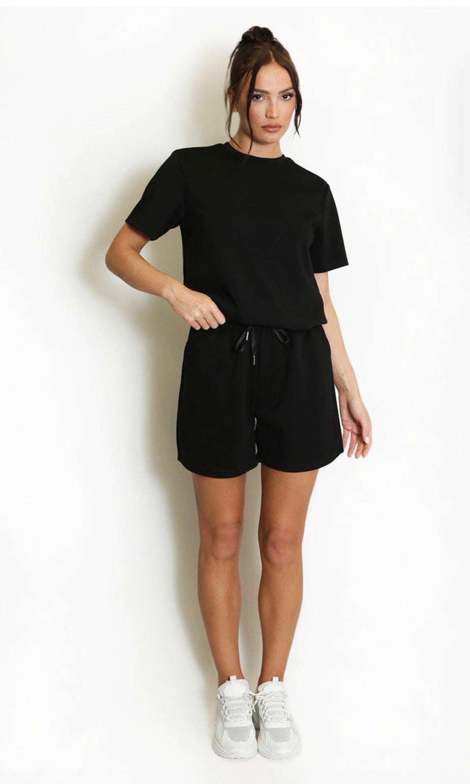 Jersey T-Shirt And Shorts Set - Black