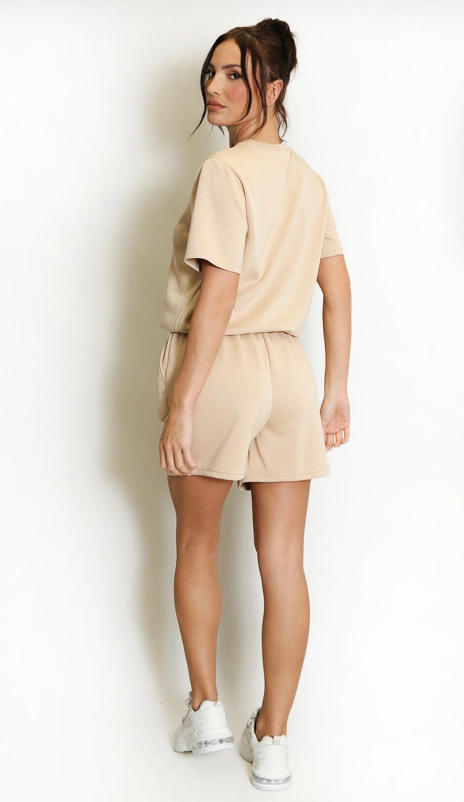 Jersey T-Shirt And Shorts Set - Camel