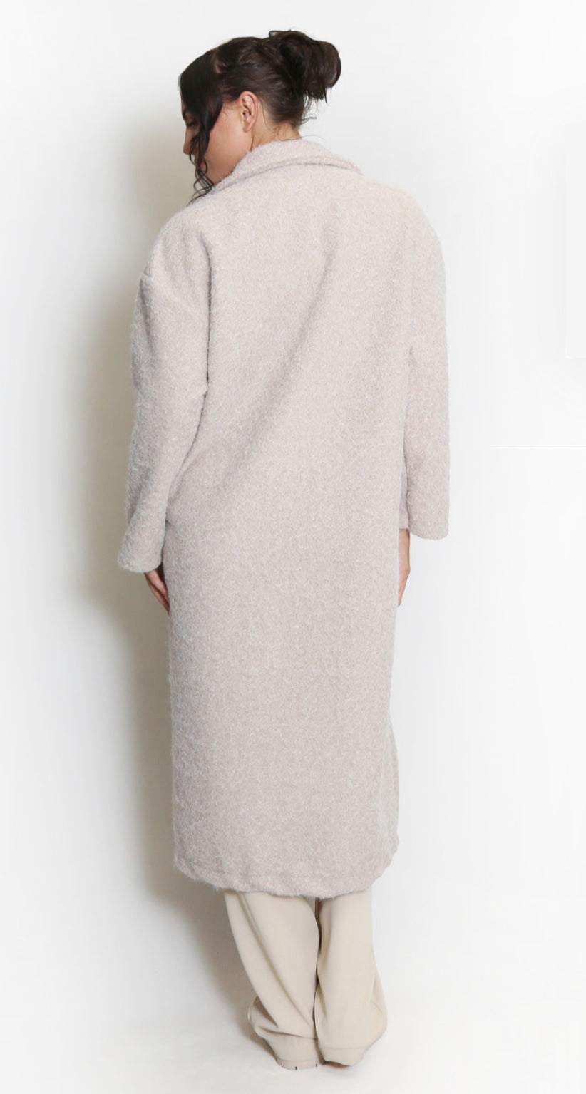 Boucle Oversized Coat - Cream