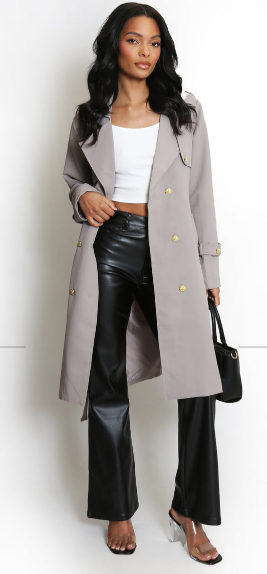 Midi Double Breasted Trench Coat