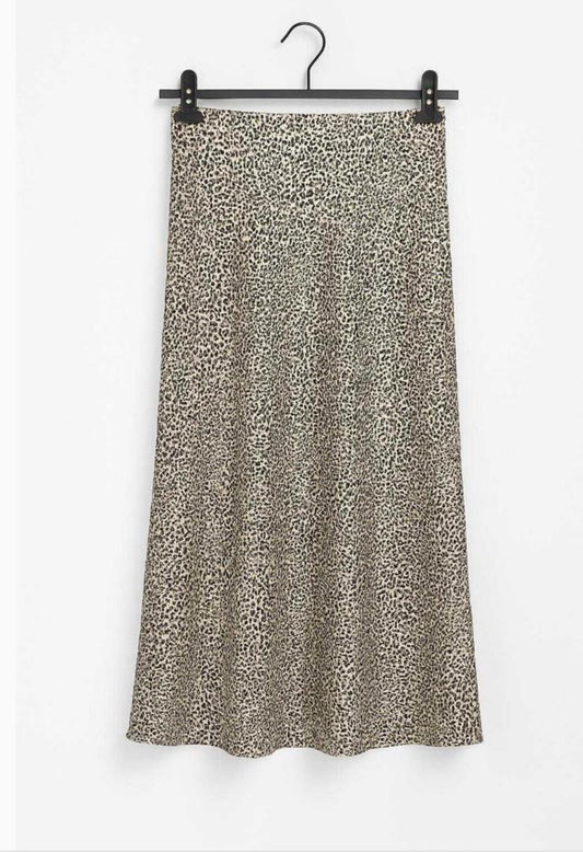 Satin Maxi Skirt  - Animal Print